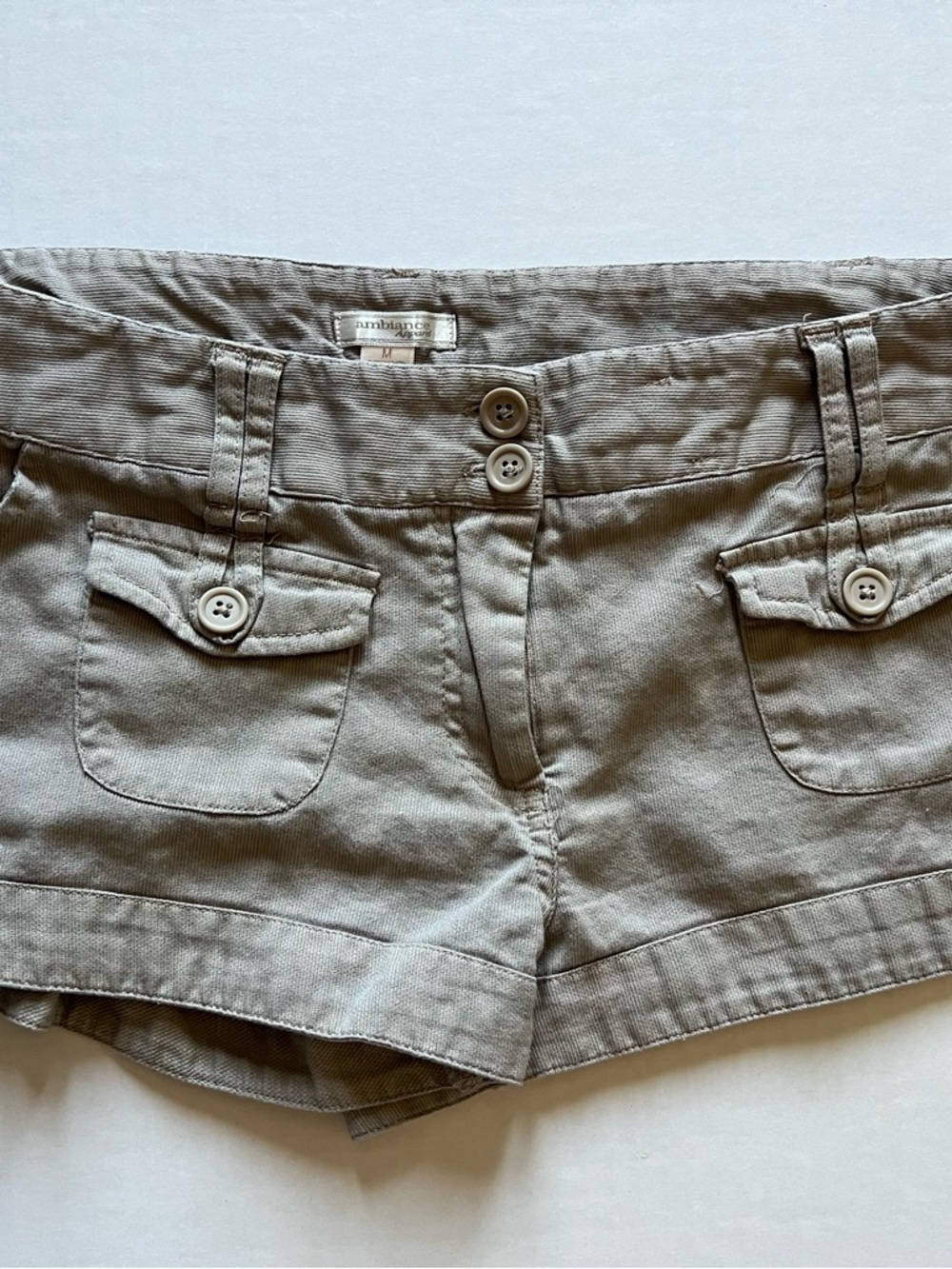 Ambiance Taupe Cargo-Style Women's Shorts